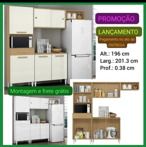 Oportunidade ARMÁRIO DE COZINHA MONTAGEM E FRETE GRÁTIS