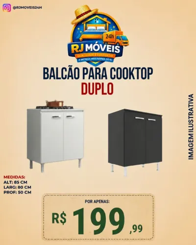 Balcão para Cooktop duplo