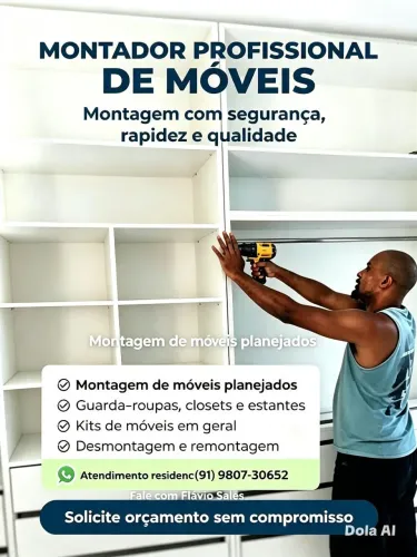 Montador de móveis profissional com 20 anos experiência