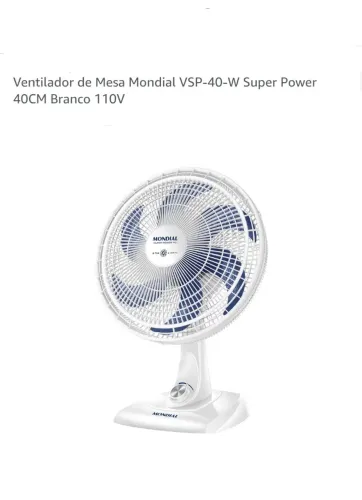 Ventilador de mesa mondial turbo 110v NOVO NA CAIXA