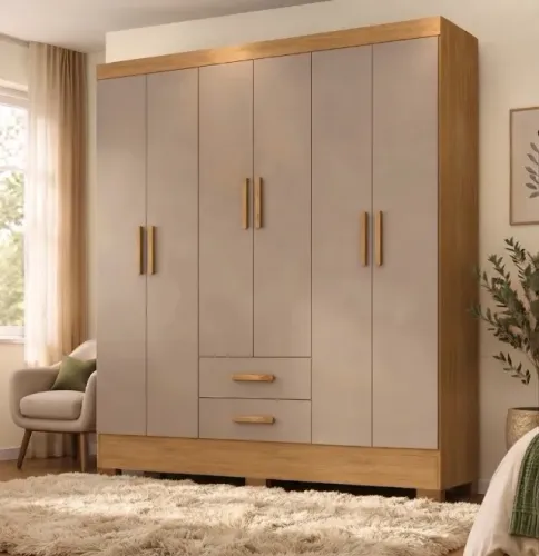 Guarda roupa dueto 6 portas 2 gavetas externas