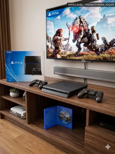 PS4 Slim 1TB - Completo, Conservado e Pronto pra Jogar!!!