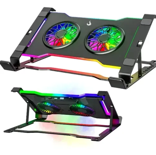 Base Refrigeração Air Cooler Notebook Até 17 Pol Rgb Gamer Oberon OR-SP257