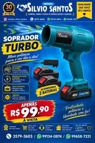 Soprador a bateria muito eficiente combino entrega