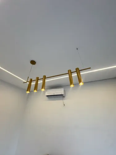Lustre Pendente Moderno Dourado