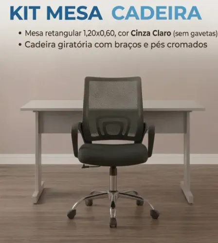 Escrivaninha 1,20  + Cadeira Giratória com braços