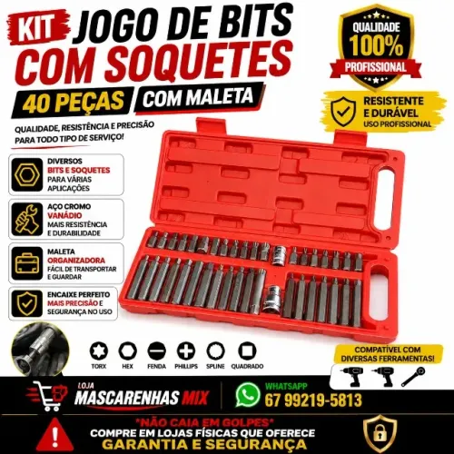 Jogo De Bit Torx Allen Multidentado 40 Pçs COD: 0121