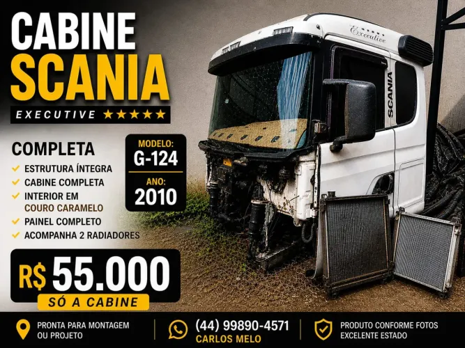 Cabine Scania G-124 2010 Executive Completa - Oportunidade