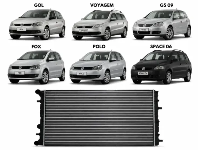 Radiador Gol G5 / Fox / Saveiro / Voyage com Ar - Novo e Garantido!