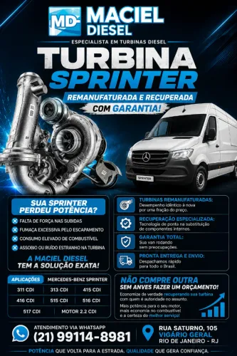 TURBINA SPRINTER REMANUFATURADA COM GARANTIA | MACIEL DIESEL