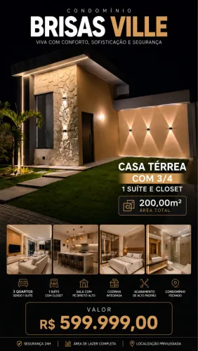 EDSON APRESENTA CASA TÉRREA DE ALTO PADRÃO NO BRISAS VILLE