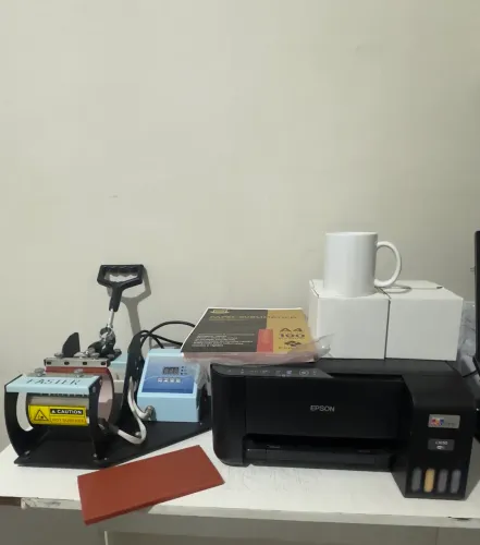 Kit sublimação - impressora, prensa, caneca, papel, fita térmica, manta