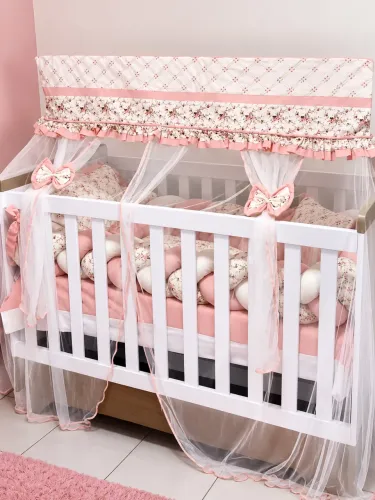 Quarto Completo de Bebê | Berço que Vira Cama + Colchão + Cômoda + Kit Berço