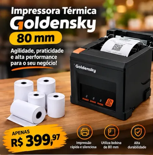Impressora Térmica 80mm para cupons e impressão geral com 5 bobinas