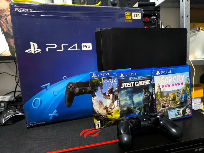 Ps4 pro 1tb 1 controle 3 jogos tudo funcionando