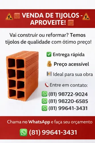 TIJOLOS DIRETO DA FABRICA