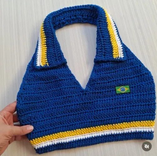 Blusa de crochê Brasil copa do mundo - sob encomenda 