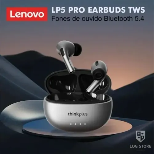Fone Bluetooth Lenovo LP5 Pro Cinza Graves Potentes Bluetooth 5.4 Touch Fazemos Entrega