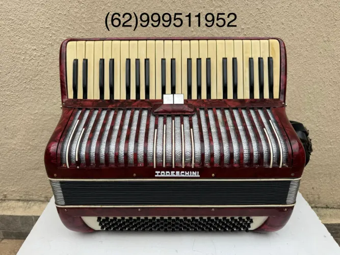 Acordeon sanfona gaita Todeschini dente de coelho 120 baixos 