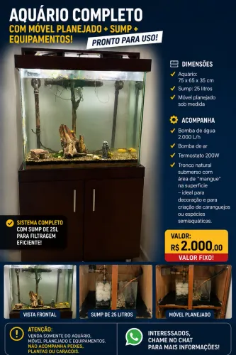Aquário completo à venda