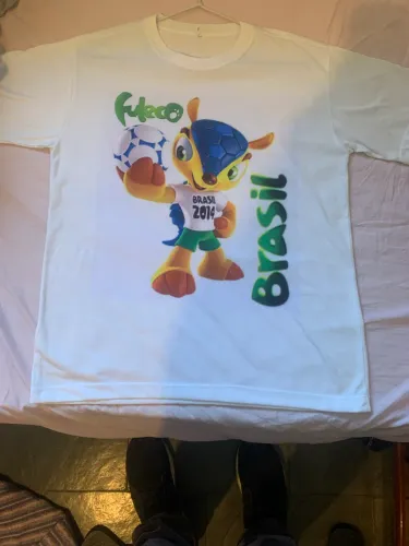 Camisa do Brasil 2014 Fuleco mascote copa tatu futebol