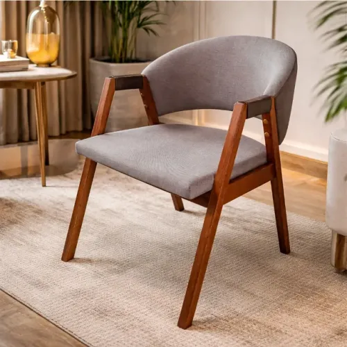 Poltrona Decorativa 018 em Linho Jc