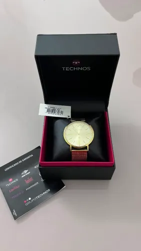 Relógio Technos Slim Dourado