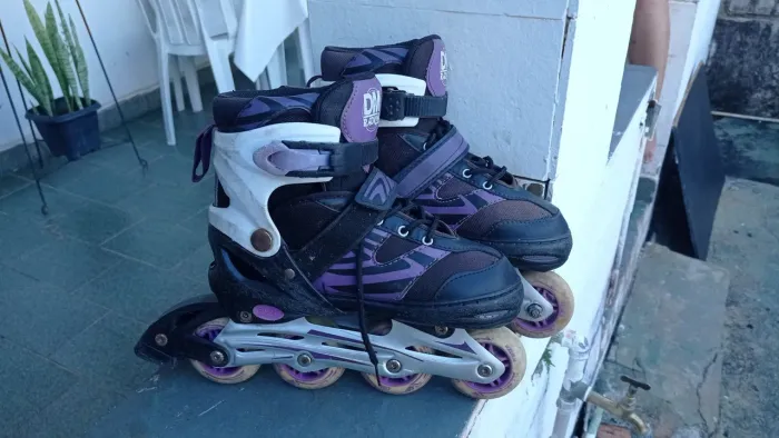Patins roller base alumínio rolamento 34 ao 38