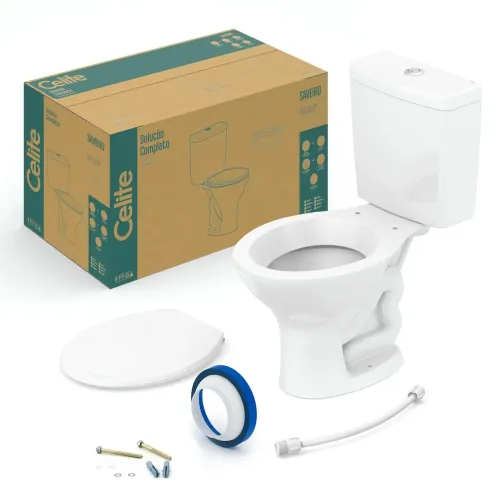 Vaso sanitário acoplado completo