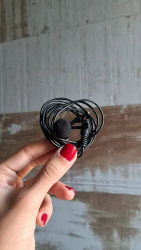 Microfone de Lapela P2 TRRS com Fio
