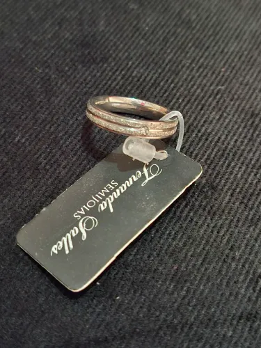 Anel Inox Diamantado Com Pedrinha