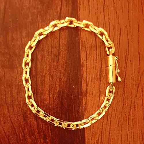 Belíssima pulseira 5mm banhada a ouro 18k nova
