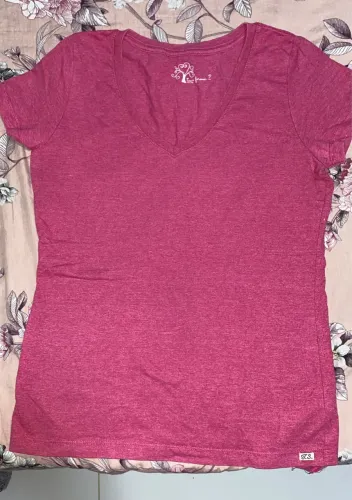 Blusa Feminina Rosa Mescla Gola V T.S. / Taco - Confortável e Básica