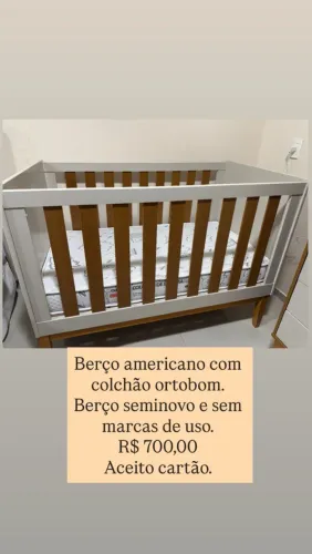 Berço 2 em 1 com colchão