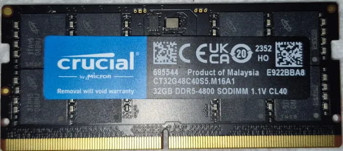 Crucial DDR5 32GB 4800 SODIMM