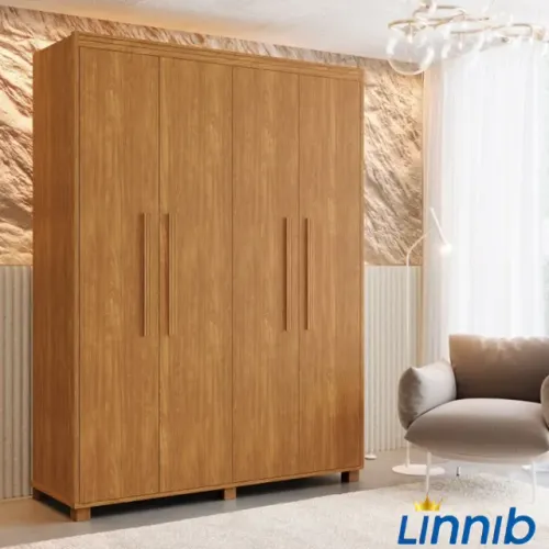 GUARDA ROUPA VIENA 4P 100%MDF PAGA SOMENTE NA ENTREGA EM ATÉ 12x SEM JUROS SÓ NA LINNIB 