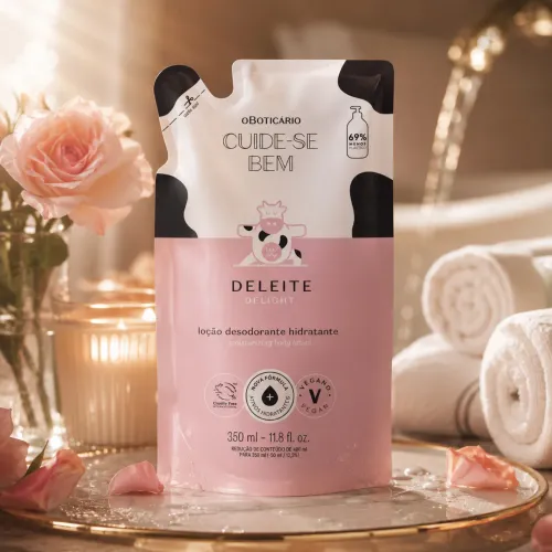 Refil Loção Desodorante Hidratante Corporal Cuide-se Bem Deleite 350ml