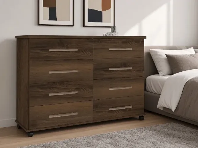 Cômoda Jade 8 Gavetas 1,36m Freijó (NOVO A PRONTA ENTREGA)