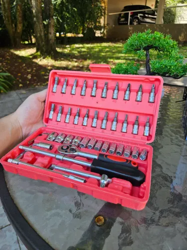 Kit de Ferramentas 46 Peças 1/4 Catraca