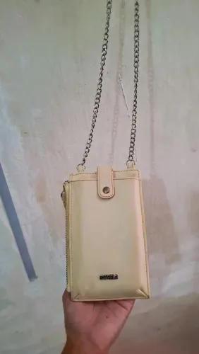 Bolsa Porta Celular Gabriela Off White com Corrente