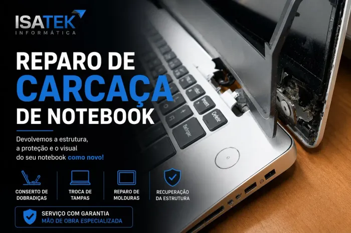 Reparo de Carcaça e Dobradiça de Notebook - Isatek