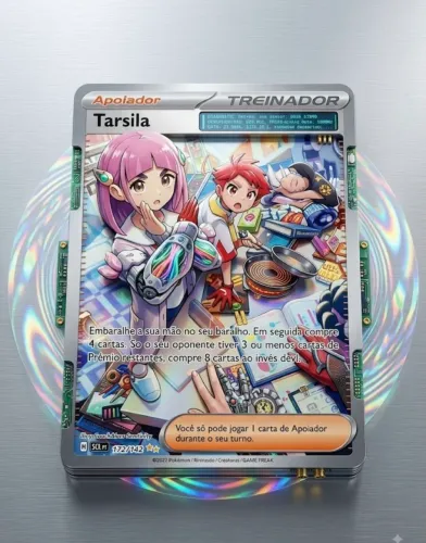 Carta pokemon Tarsila duas estrelas douradas foil 172/142