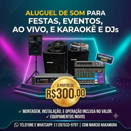 Aluguel de Som para Festas, Eventos e Ao Vivo em São Paulo