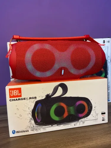 Caixa de Som Bluetooth Charge 6 Led RGB vermelha an2