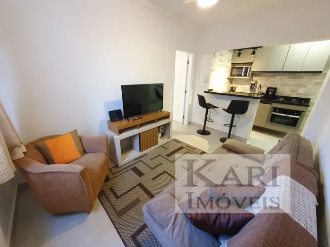 Santos, Alugar, Apartamento, 1 Dormitório, Boqueirão, Equipado, Mobiliado, Frente ao Mar,