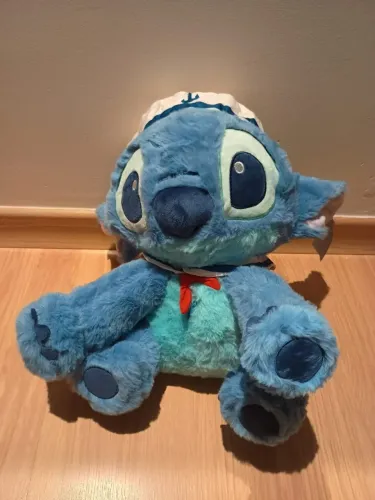 Boneco de pelucia stitch com chapéu de marinheiro lilo e stitch 33cm