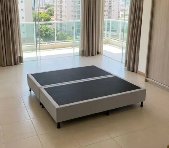 Cama Box base King size em LINHO.Entrego