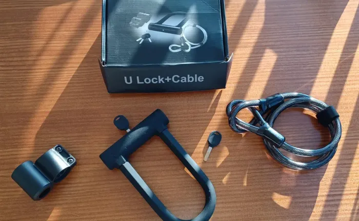 Cadeado U lock com cabo para bicicleta