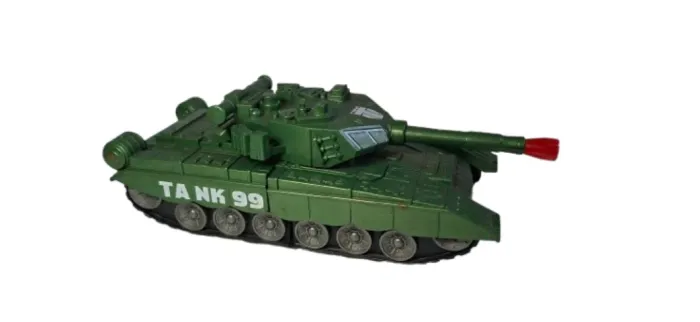 Tanque Vira Robô Transformes Carro Som E Luzes Tanque Robô Verde/ Usado