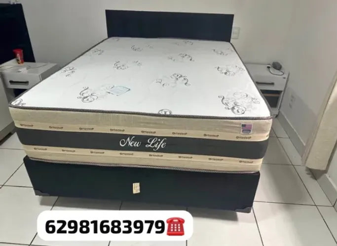 Cama casal colchão e base